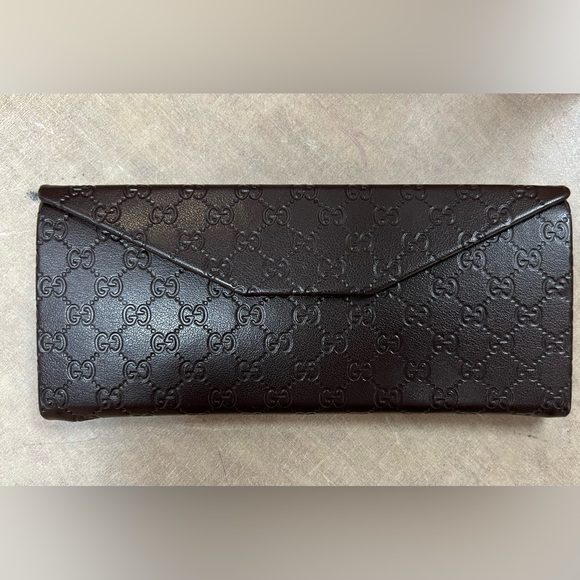 Gucci Glasses Case Foldable Folding Trifold Brown | Medium Size (6" x 3") - Picture 4 of 4